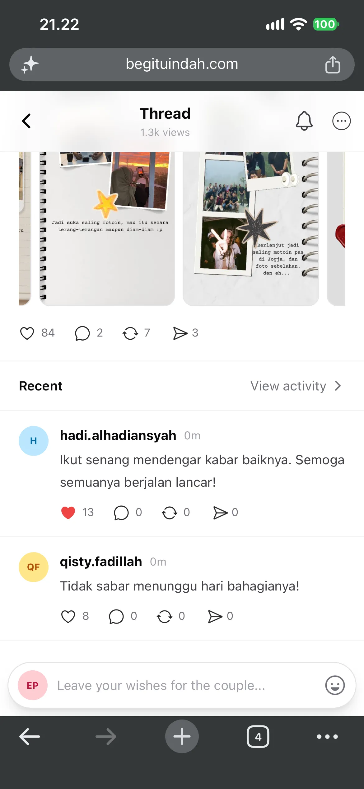 Tampilan 5 tema Thread